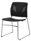STACKING CHAIR-BLACK/CHROME