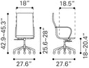 Glider High Back Polyurethane Office Chair by ZUO