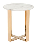 Zuo Modern Atlas End Table White & Gold - 100656