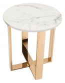Zuo Modern Atlas End Table White & Gold - 100656
