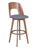 Zuo Modern Anton Barstool Walnut & Dark Gray - 101019