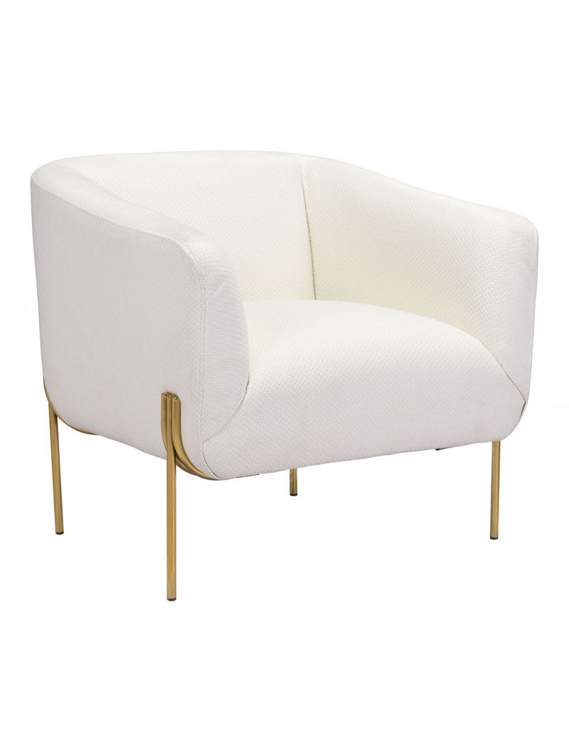 Zuo Modern Micaela Arm Chair Ivory & Gold - 101258