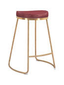 Zuo Modern Bree Counter Stool Burgundy & Gold - 101261