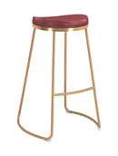 Zuo Modern Bree Barstool Burgundy & Gold - 101264