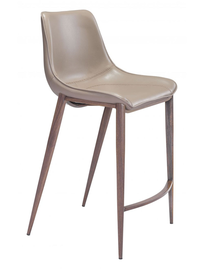 Zuo Modern Magnus Counter Chair Gray & Walnut- 101410