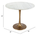 Zuo Modern Fullerton Dining Table White & Gold - 101842
