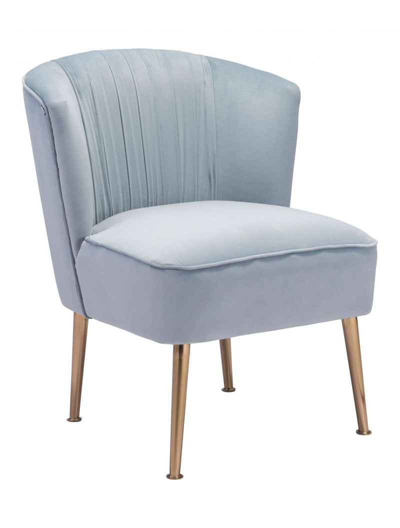 Zuo Modern Andes Accent Chair Blue & Gold - 101869