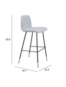 Var Gironde Barstool Counter Elegant Dining Stool by ZUO Modern