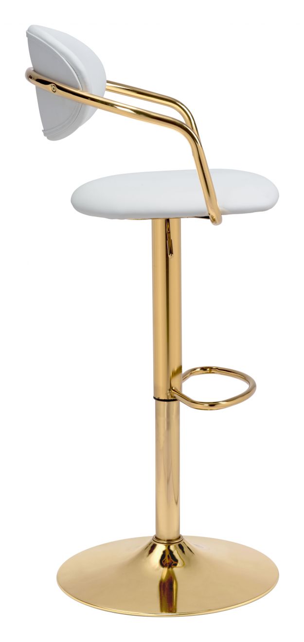 Zuo Modern Gusto Bar Chair White or Black & Gold