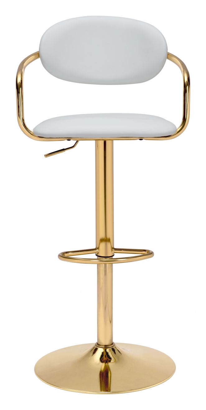 Zuo Modern Gusto Bar Chair White or Black & Gold