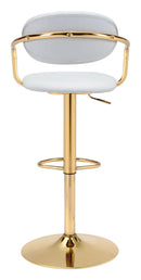 Zuo Modern Gusto Bar Chair White or Black & Gold
