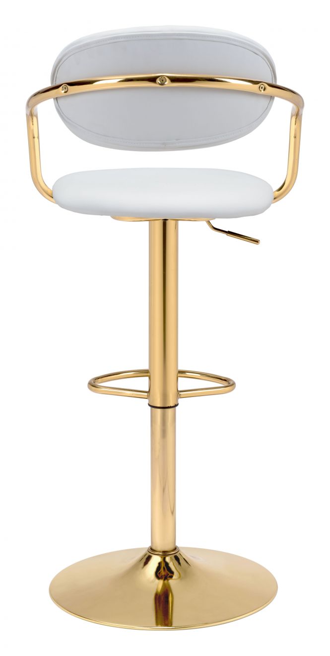 Zuo Modern Gusto Bar Chair White or Black & Gold