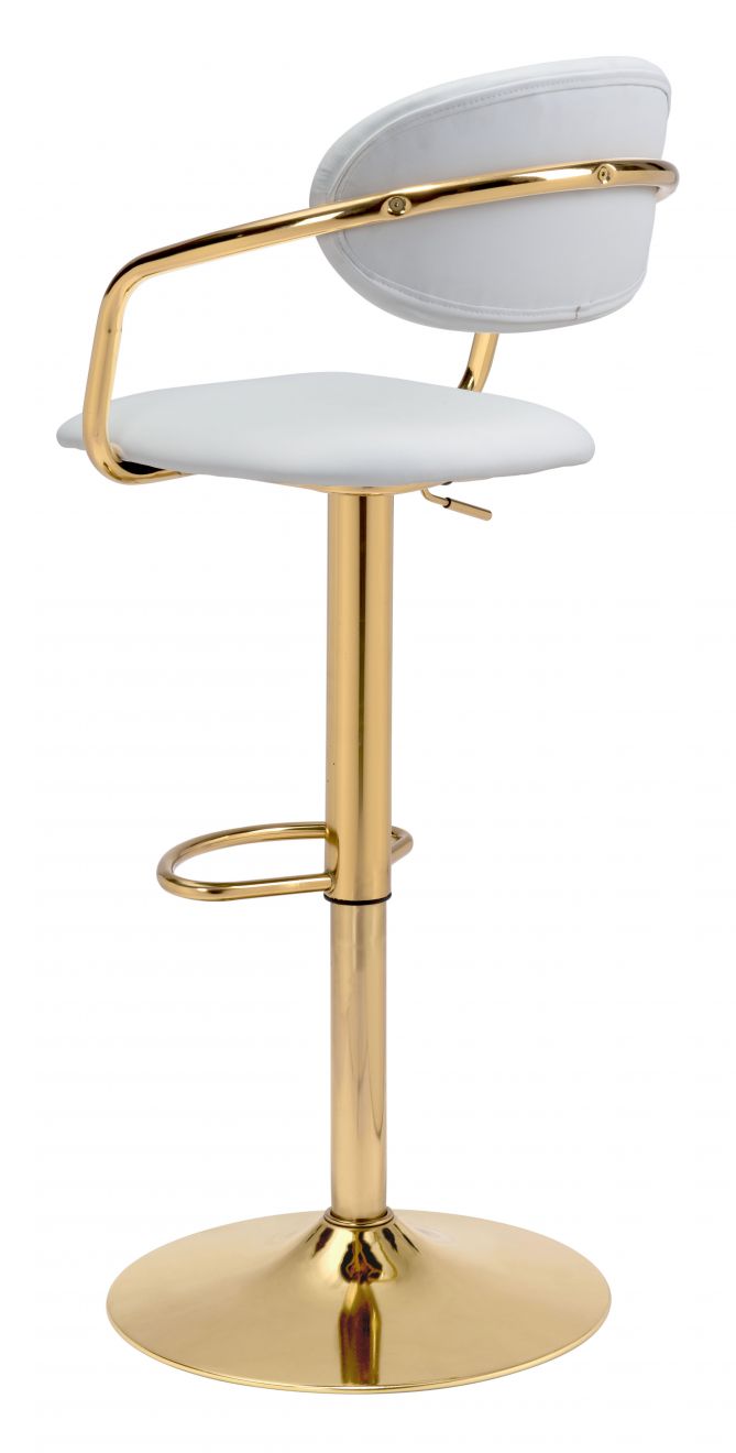 Zuo Modern Gusto Bar Chair White or Black & Gold