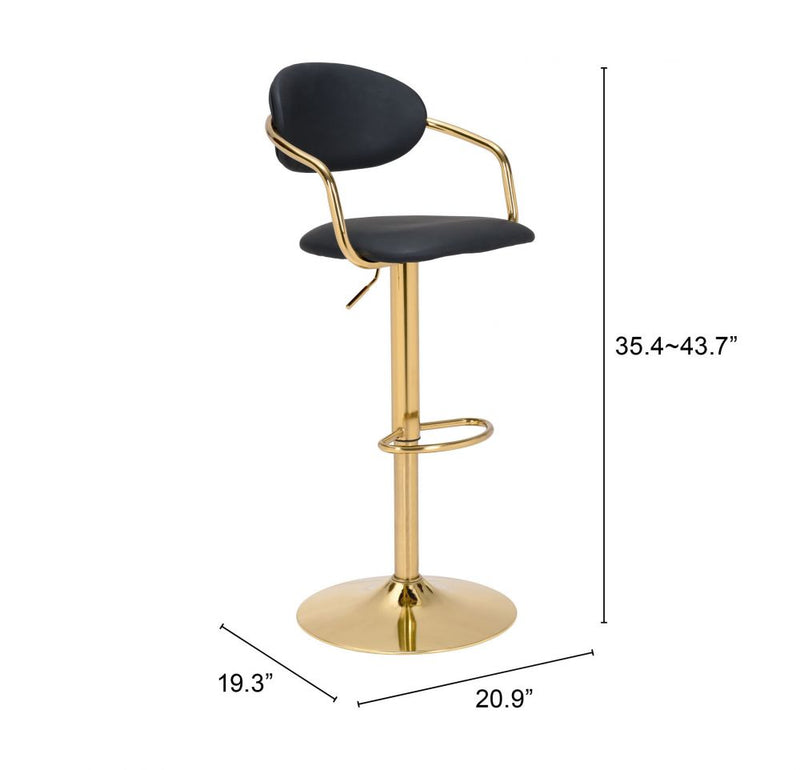 Zuo Modern Gusto Bar Chair White or Black & Gold