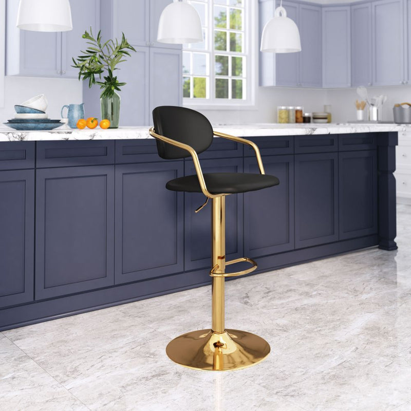 Zuo Modern Gusto Bar Chair White or Black & Gold