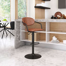Zuo Modern Kirby Barstool Vintage Black or Brown Leather & Black Base