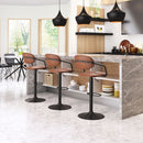 Zuo Modern Kirby Barstool Vintage Black or Brown Leather & Black Base