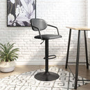 Zuo Modern Kirby Barstool Vintage Black or Brown Leather & Black Base