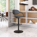 Zuo Modern Kirby Barstool Vintage Black or Brown Leather & Black Base