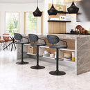 Zuo Modern Kirby Barstool Vintage Black or Brown Leather & Black Base