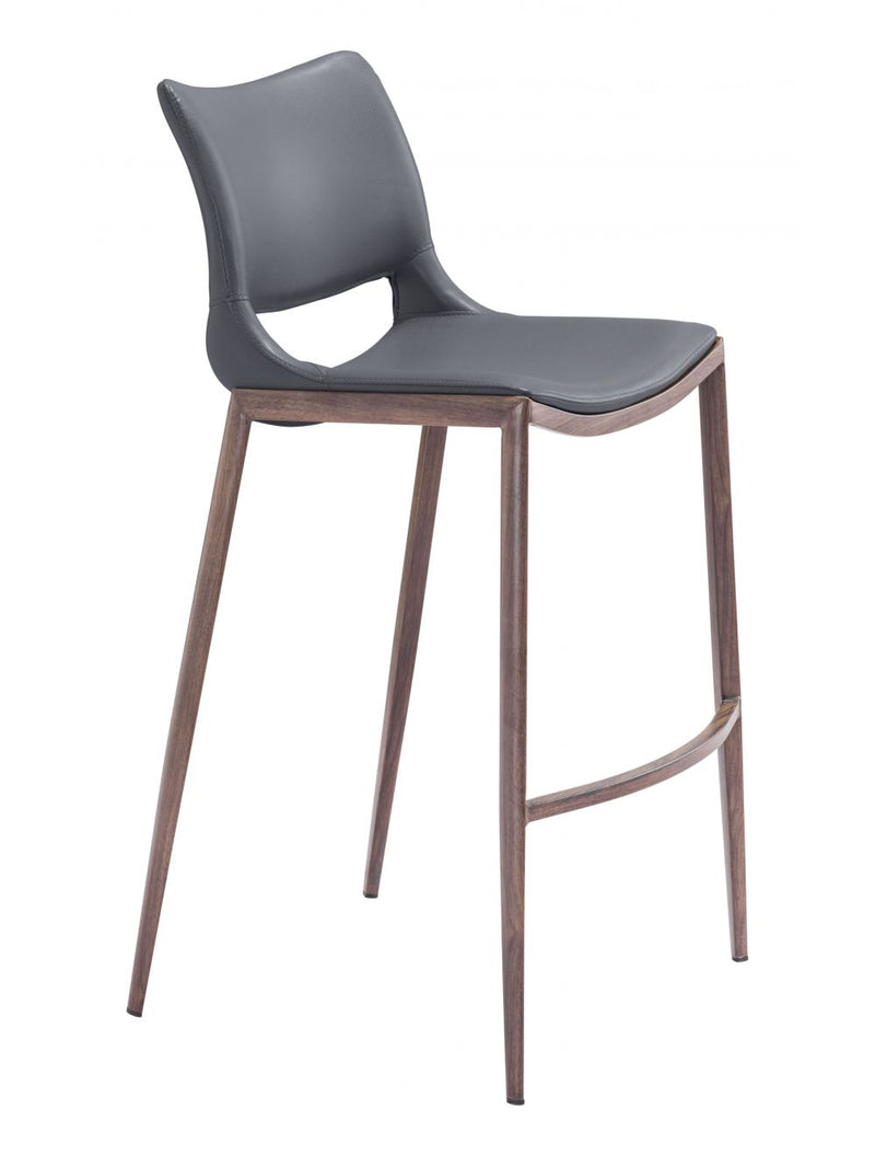 Zuo Modern Ace Bar Chair Dark Gray & Walnut - 109389