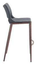 Ace Bar Stool Polyurethane Chair with Silver Frame 40.9"H - 2 chairs per order by ZUO