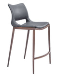 Ace Bar Stool Polyurethane Chair with Silver Frame 40.9"H - 2 chairs per order by ZUO