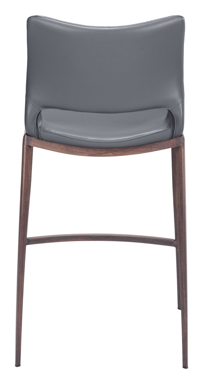 Wide Ace Counter Polyurethane Chair with Silver Frame, 37.2"H - 2 chairs per order by ZUO