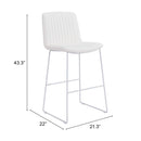 Zuo Modern Mode Bar Chair White - 109483 - 2 chairs per order