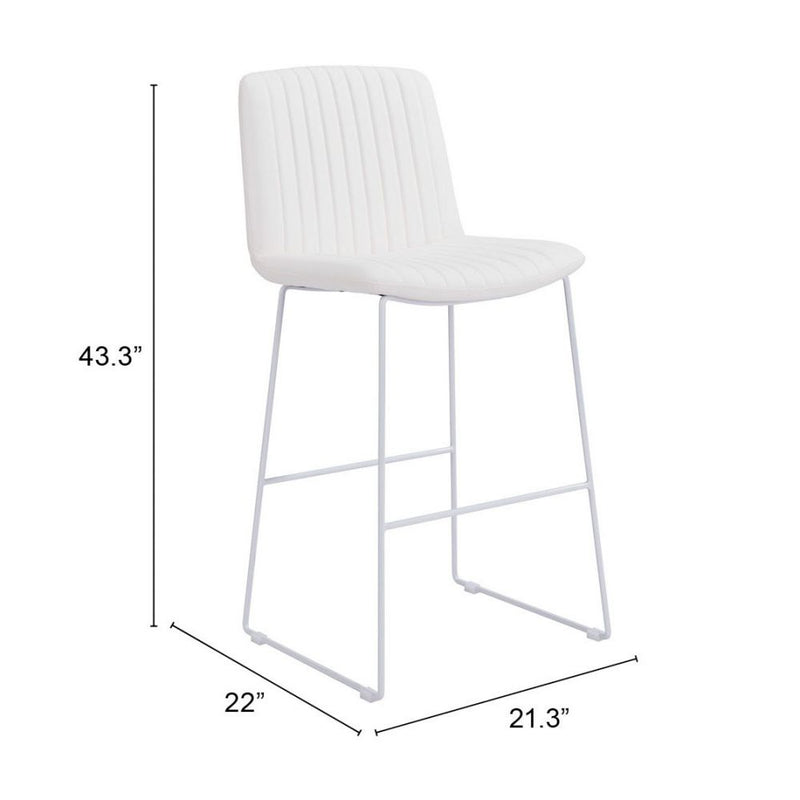 Zuo Modern Mode Bar Chair White - 109483 - 2 chairs per order