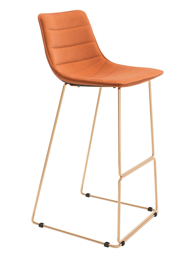 Zuo Modern Adele Bar Chair Orange & Gold - 109502