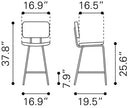 Zuo Modern Boston Counter Chair Vintage Black - 109504 - 2 chairs per order