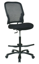 Office Star Products - Big Man's Dark AirGrid Back with Black Mesh Seat Double layer Seat Drafting Chair - 15-37A720D