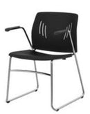 STACK CHR-W/ARM-BLACK/CHROME