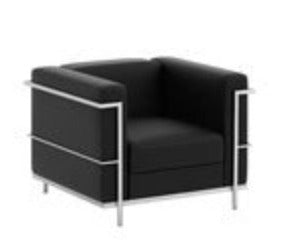 1-Seater Black Leather Sofa 