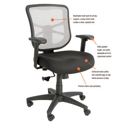 Studio Select Alera Elusion Mesh Mid-Back Swivel/Tilt Chair - Black Seat, White Back ALEEL42B04