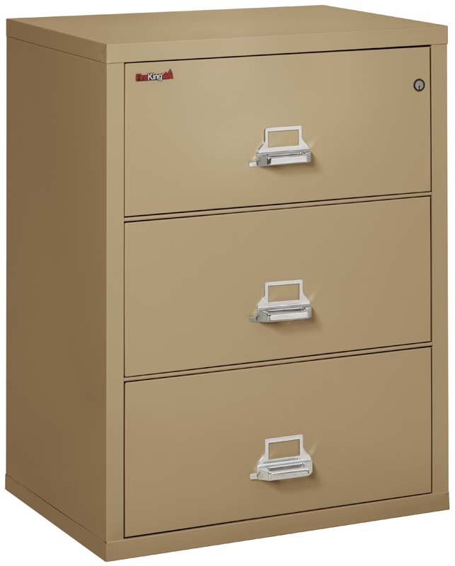 FireKing 3 Drawers Lateral 31" Wide Classic High Security Lateral File Cabinet - 3-3122-C