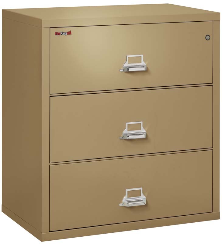 FireKing 3 Drawers Lateral 38" Wide Classic High Security Lateral File Cabinet - 3-3822-C