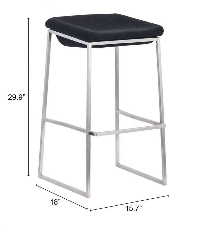 Zuo Modern Lids Barstool Dark Gray - 300033 - 2 chairs per order