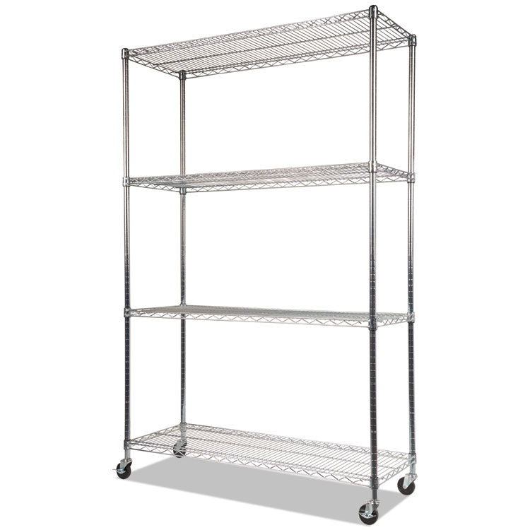 Alera NSF Certified 4-Shelf Wire Shelving Kit with Casters - ALESW604818