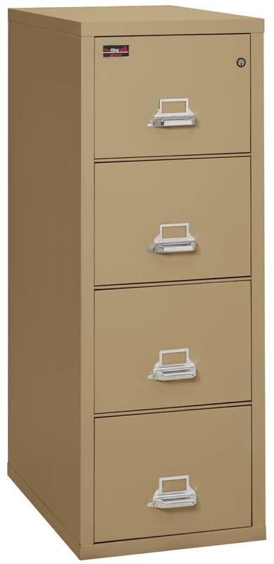 FireKing 4 Drawers Letter 31" Depth 2 Hour Vertical High-Security File Cabinet - 4-1956