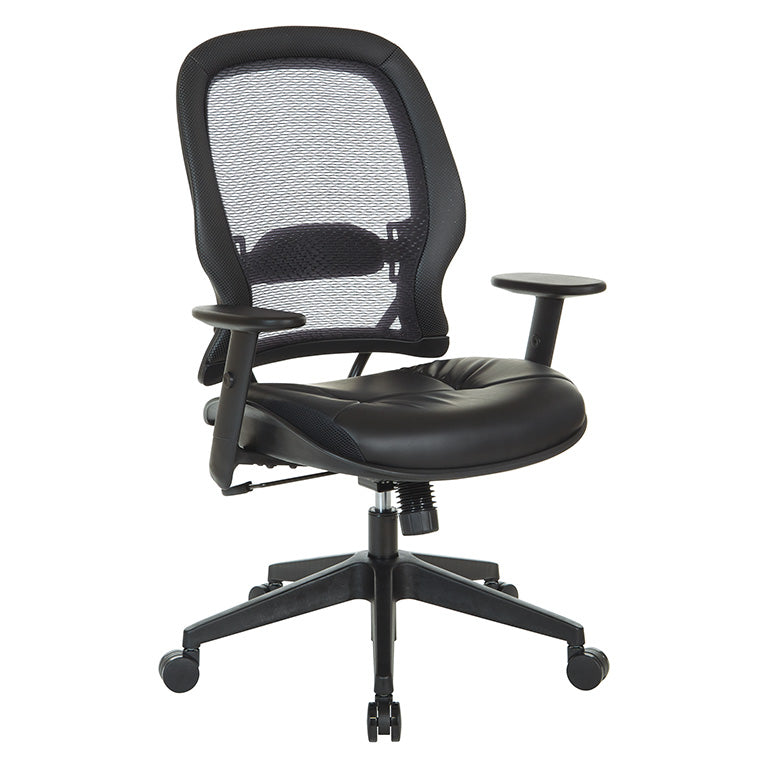 Space Seating by Office Star Products DARK AIR GRID® BACK MANAGER'S CHAIR WITH DILLON ANTIMICROBIAL FABRIC - 5790D-R100