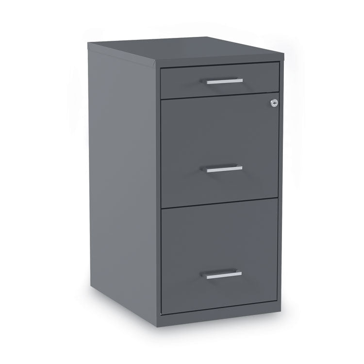 Alera Soho Vertical File Cabinet, 3 Drawers: Pencil/File/File, Letter, Charcoal - ALESVF1827CH