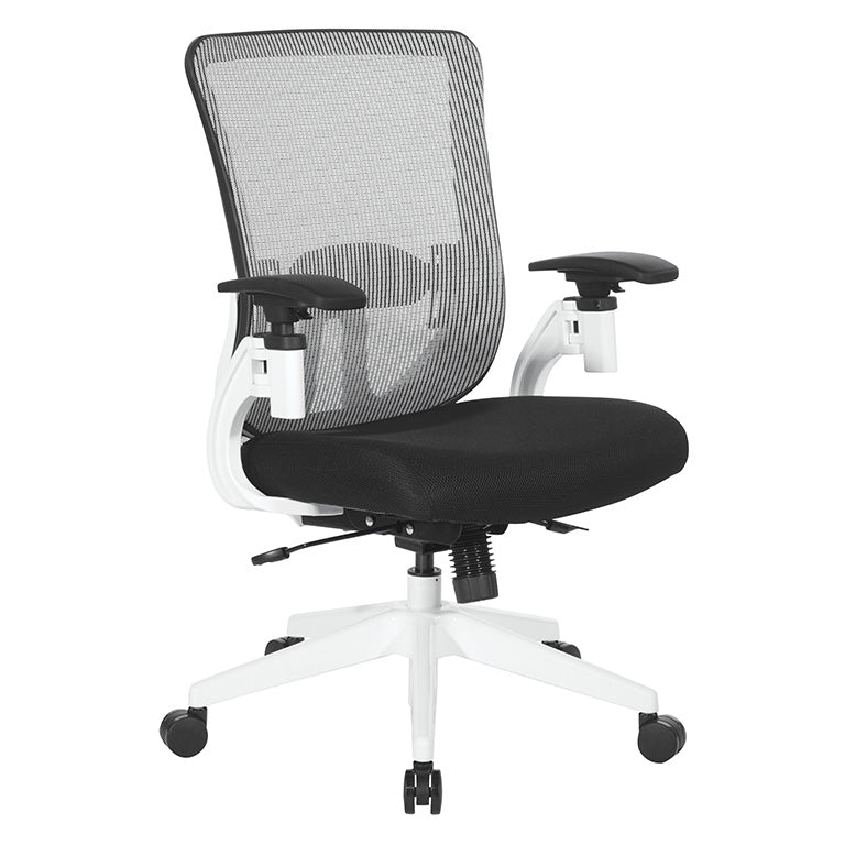 Office Star Products - White Vertical Mesh Back Manager's Chair With Black Mesh Seat - 889-3TW1N1421W