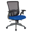 Office Star Products - Grey Vertical Mesh Back Manager's Chair with Blue Mesh Seat - 889-7TG1N4421G