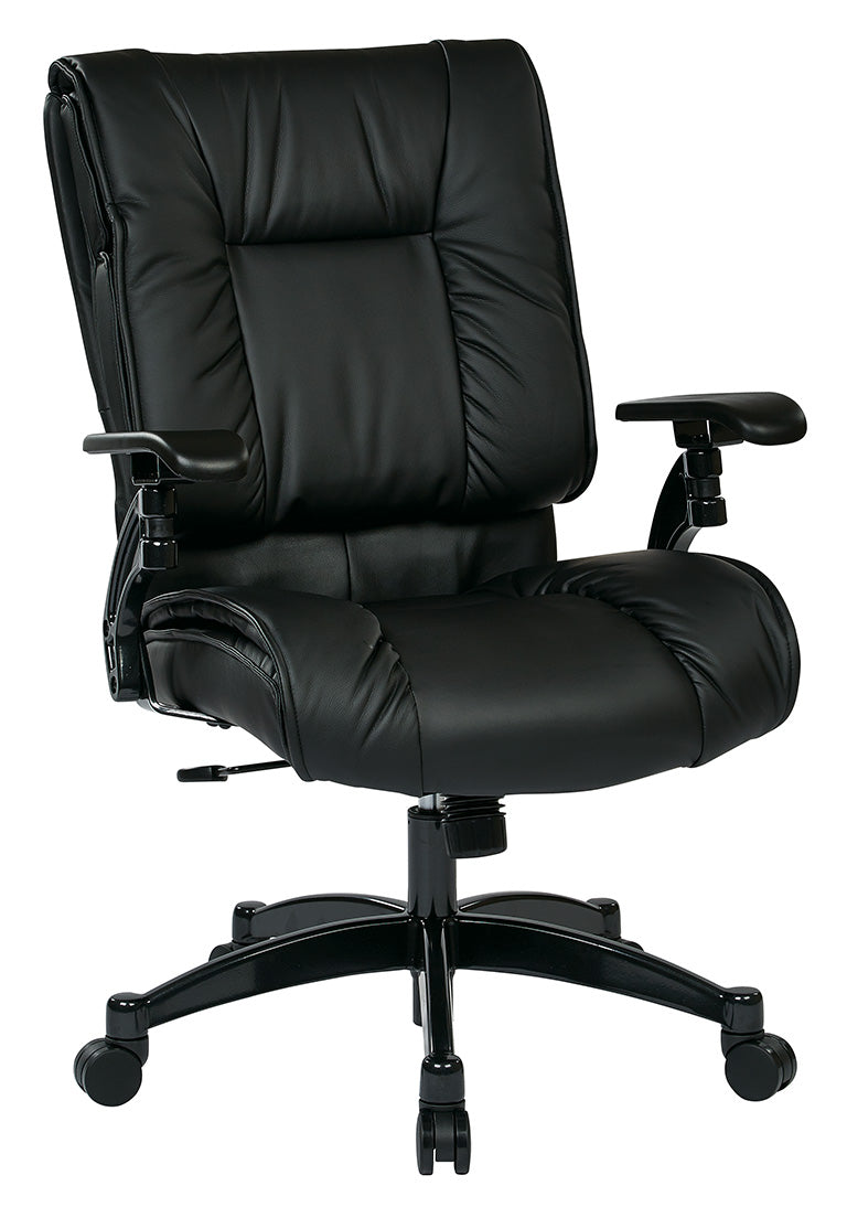Office Star Products - Black Bonded Leather Conference Chair - 9333E