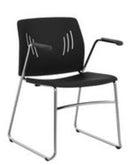 STACK CHR-W/ARM-BLACK/CHROME