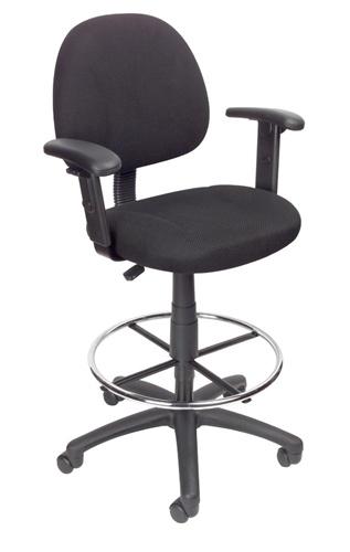 Boss Drafting Stool with Foot Ring (Multiple Arms Options)