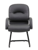 Boss Mid Back Leather Guest Chair In Black B7409