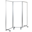 FLASH Raisley Transparent Acrylic Mobile Partition with Lockable Casters, 72"H x 24"L (3 Sections Included) - BR-PTT001-3-AC-60183-GG